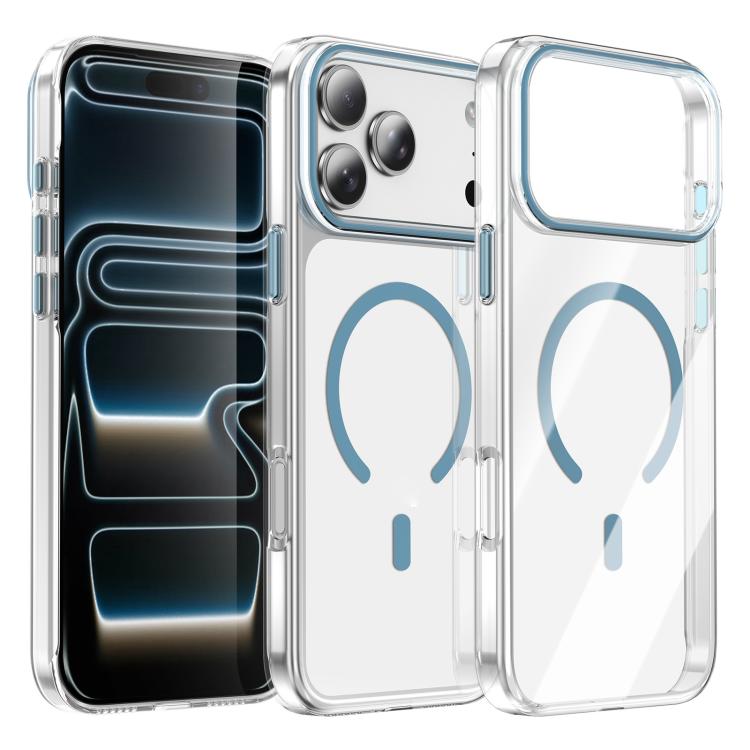 For iPhone 17 Pro Kemeng Clear PC Magnetic Phone Case(Blue)