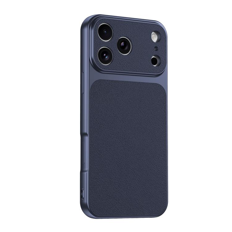 For iPhone 17 Pro Lambskin Series Skin Feel Shockproof Phone Case(Dark Blue)