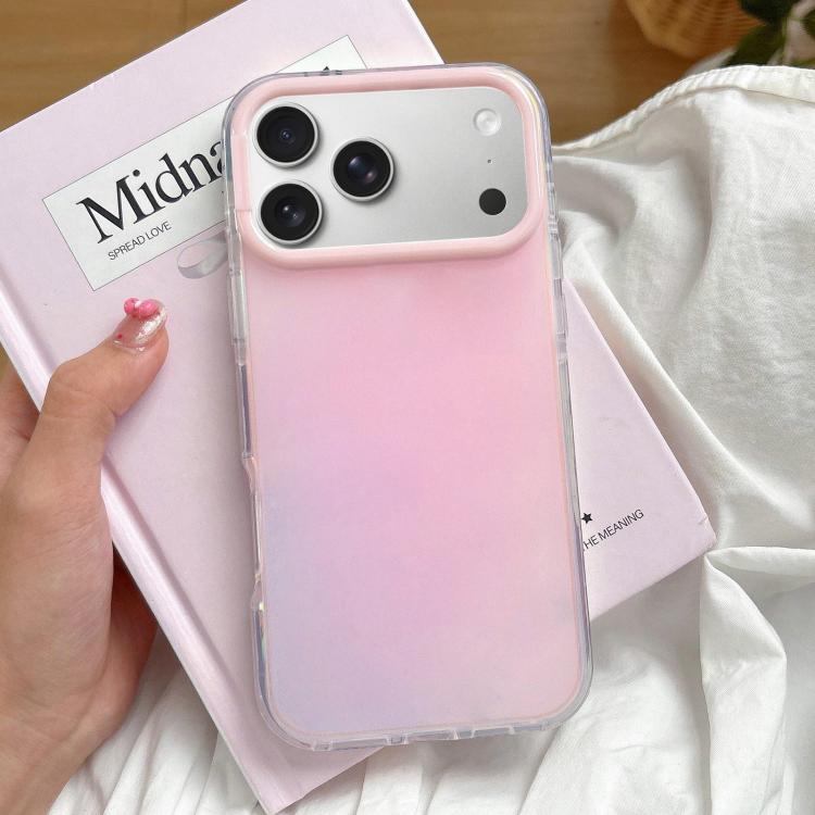 For iPhone 17 Pro Large Camera Frame Vibrant Jelly Color TPU + IMD Phone Case(Pink)
