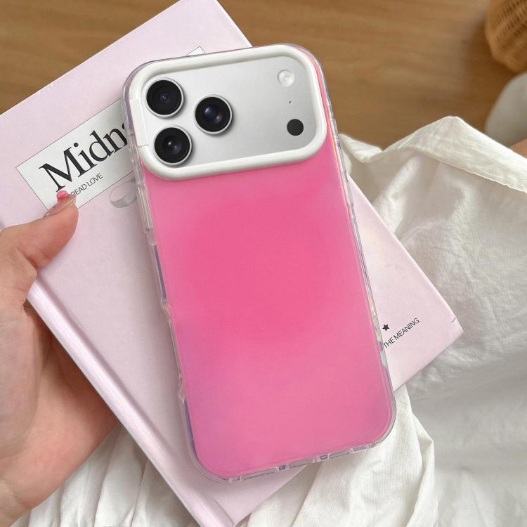 For iPhone 17 Pro Large Camera Frame Vibrant Jelly Color TPU + IMD Phone Case(Rose Red)