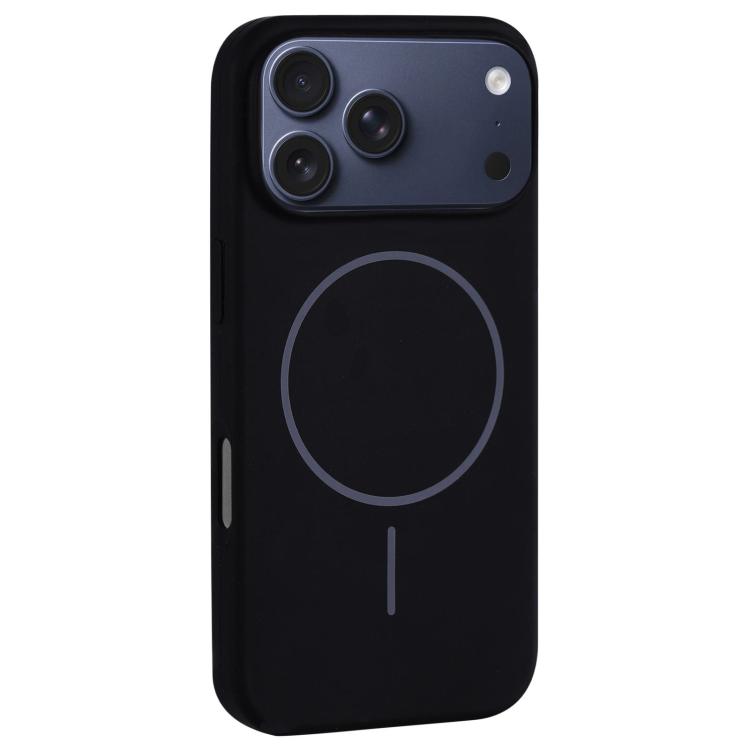 For iPhone 17 Pro Large Hole Camera MagSafe Liquid Silicone Full Coverage Phone Case(Black)