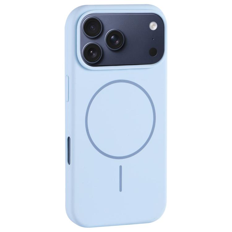For iPhone 17 Pro Large Hole Camera MagSafe Liquid Silicone Full Coverage Phone Case(Blue)