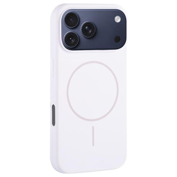 For iPhone 17 Pro Large Hole Camera MagSafe Liquid Silicone Full Coverage Phone Case(White)