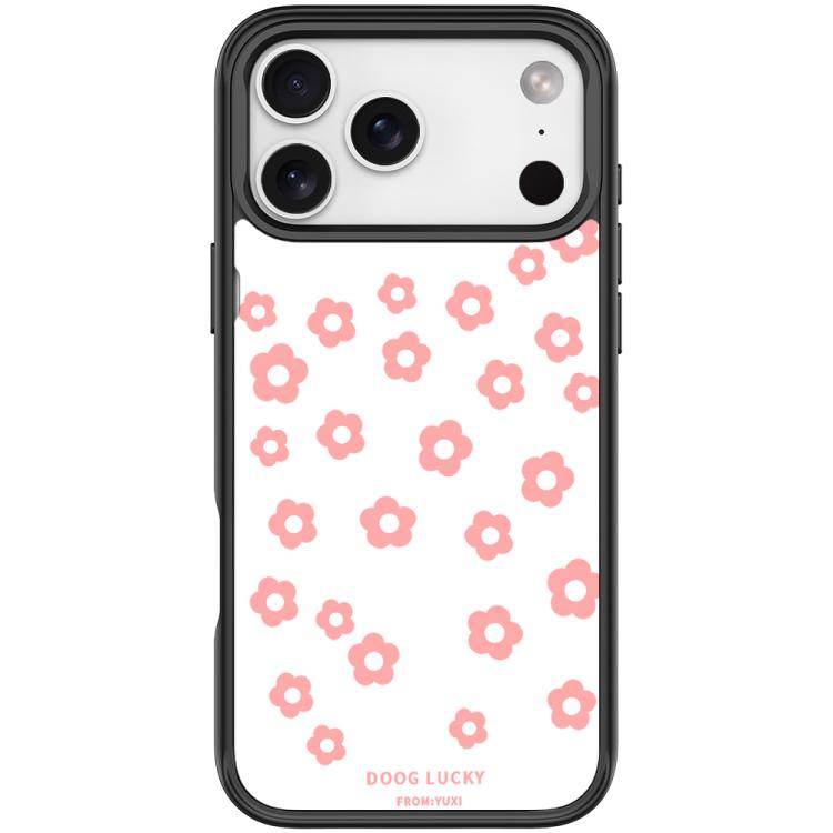 For iPhone 17 Pro Laser Flower Pattern Magnetic Phone Case(Black)