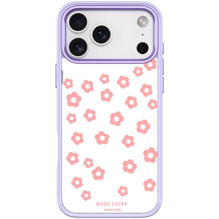 For iPhone 17 Pro Laser Flower Pattern Magnetic Phone Case(Light Purple)