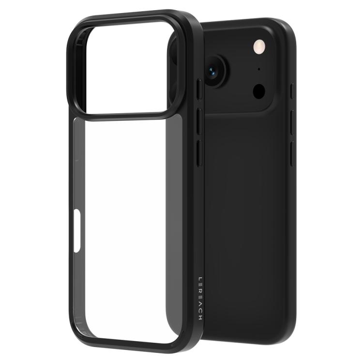 For iPhone 17 Pro LeReach TOC Clear Series Dual-Composite Armor TPU + Acrylic Shockproof Phone Case(Black)