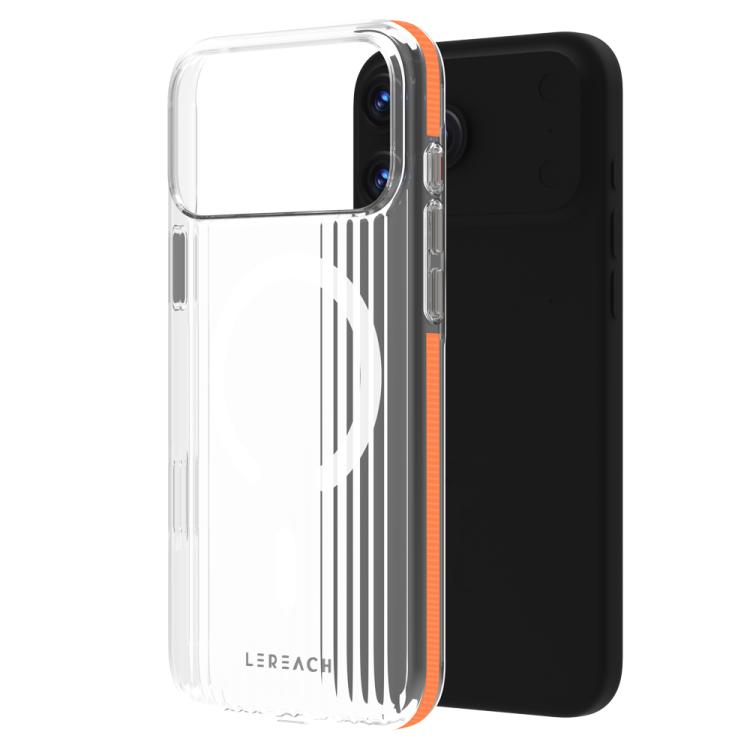 For iPhone 17 Pro LeReach TOC Icicle Series Ice Mist Double-Sided Non-Slip Magnetic Phone Case(Orange)