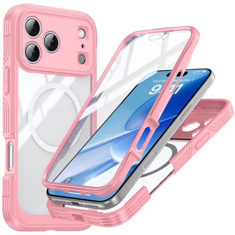 For iPhone 17 Pro Life Waterproof MagSafe Magnetic Rugged Phone Case(Pink)