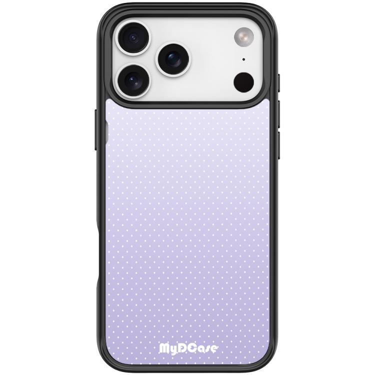 For iPhone 17 Pro Light Purple Dots Pattern Magnetic Phone Case(Black)