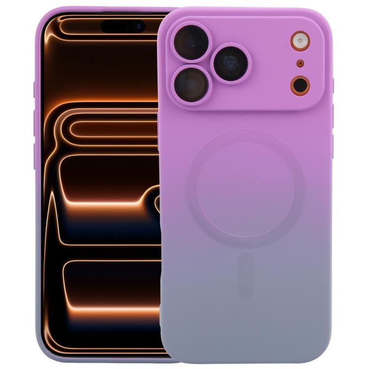 For iPhone 17 Pro Liquid TPU Silicone Gradient MagSafe Phone Case(Purple)