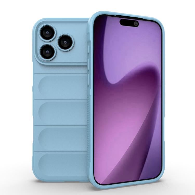 For iPhone 17 Pro Magic Shield TPU + Flannel Phone Case(Light Blue)