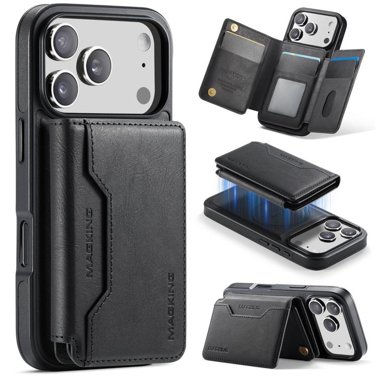 For iPhone 17 Pro MAGKING K3 Series MagSafe RFID K3 Pro Card Bag Detachable Phone Case(Black)