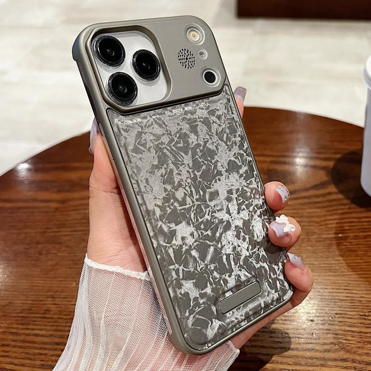 For iPhone 17 Pro Magnetic 3D Illusory Color Leather Texture Phone Case(Grey)