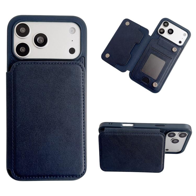 For iPhone 17 Pro Magnetic Snap Multifunctional Card Wallet Holder Phone Case(Royal Blue)