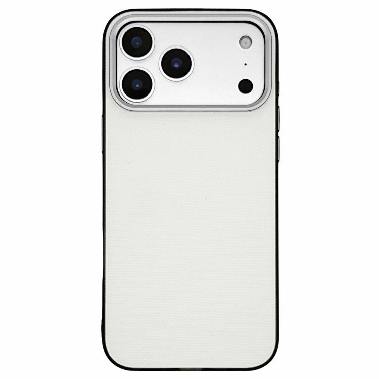 For iPhone 17 Pro Matte Grid Texture Vegan Leather Phone Case(White)