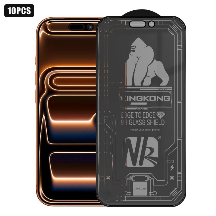 For iPhone 17 Pro Max 10pcs 3D Large Arc Edge Electroplated Explosion-Proof Scratch-Resistant Full-Screen 360 Privacy Tempered Glass Film