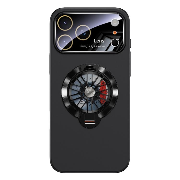 For iPhone 17 Pro Max Glaze PC Camera Window Gyro Kickstand Magnetic Phone Case(Black)