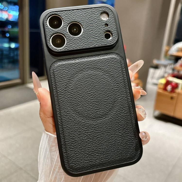 For iPhone 17 Pro Max Transforms Into 17 Large Window Litchi Texture Magnetic Phone Case(Black)