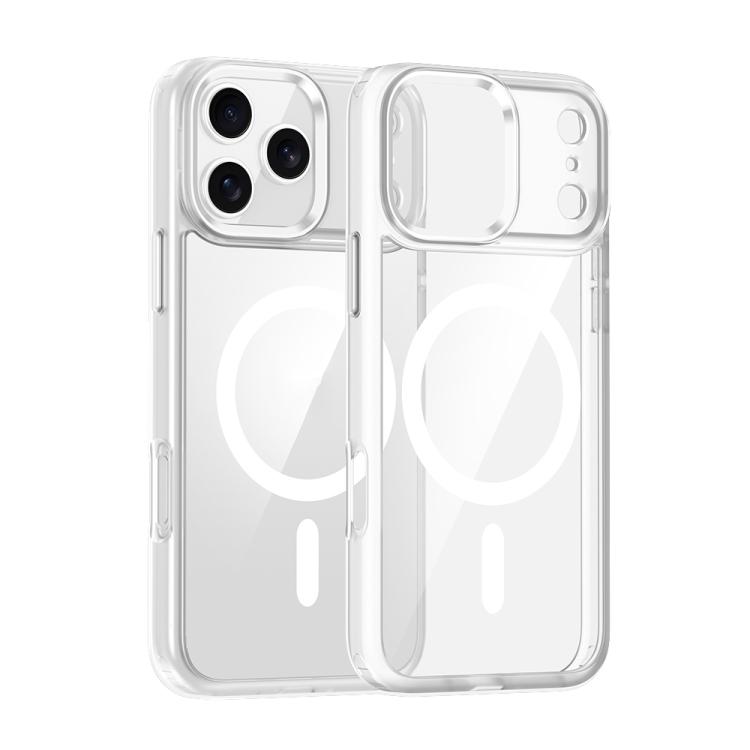 For iPhone 17 Pro Metal Eyes Lens Ring MagSafe Anti-drop Phone Case(Transparent)