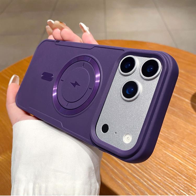 For iPhone 17 Pro Metal Magnetic Ring TPU Shockproof Phone Case(Purple)