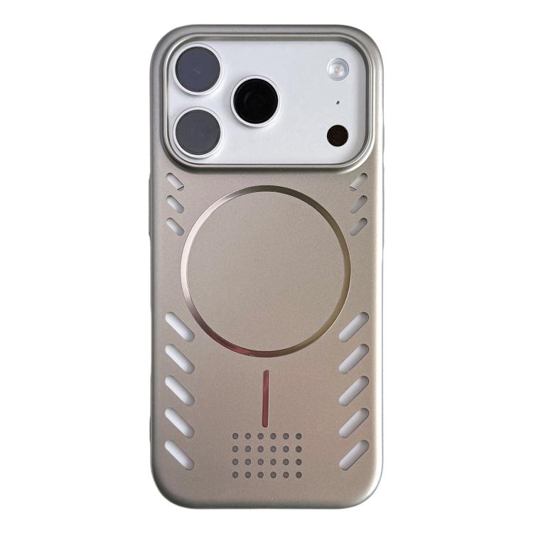 For iPhone 17 Pro Metallic Paint Cooling PC Magnetic Phone Case(Grey)