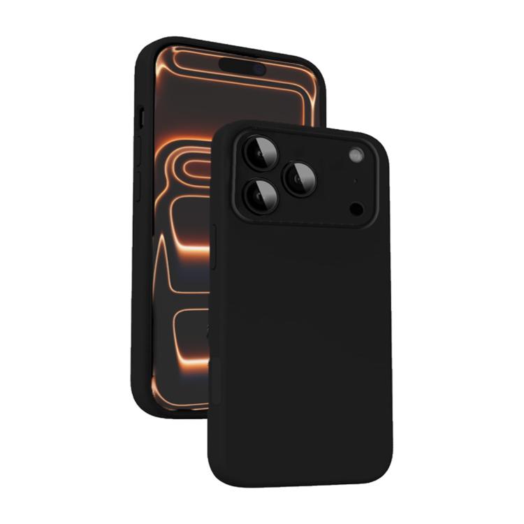 For iPhone 17 Pro Microfiber Liquid Silicone Shockproof Phone Case(Black)