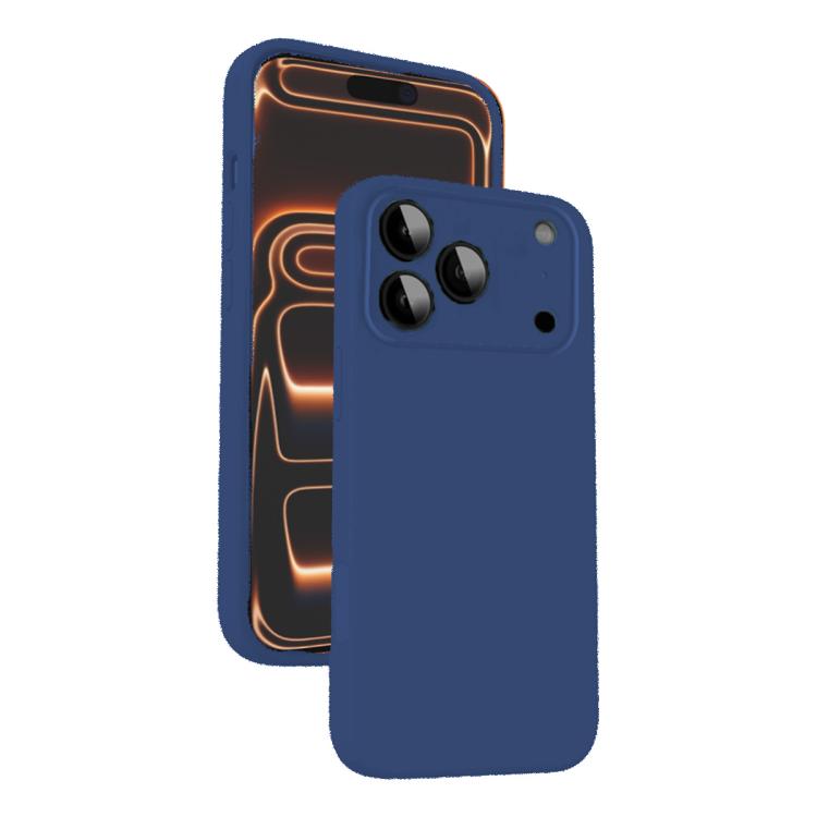 For iPhone 17 Pro Microfiber Liquid Silicone Shockproof Phone Case(Blue)