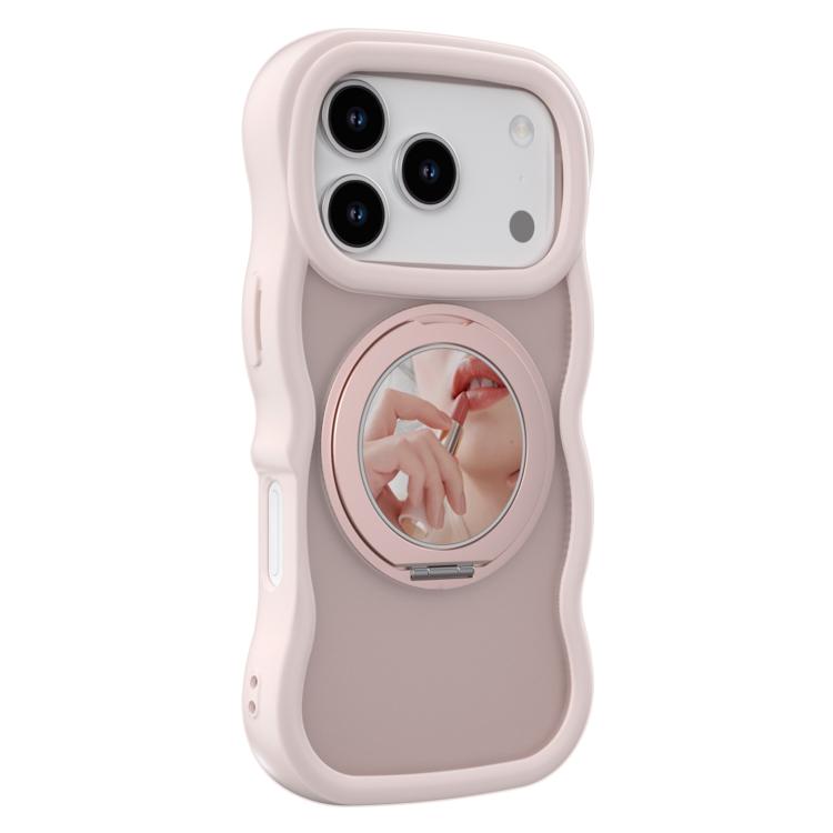 For iPhone 17 Pro Mirror Holder MagSafe Phone Case(Pink)