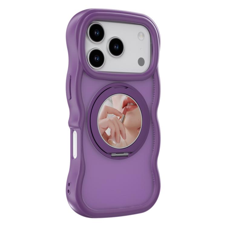 For iPhone 17 Pro Mirror Holder MagSafe Phone Case(Purple)