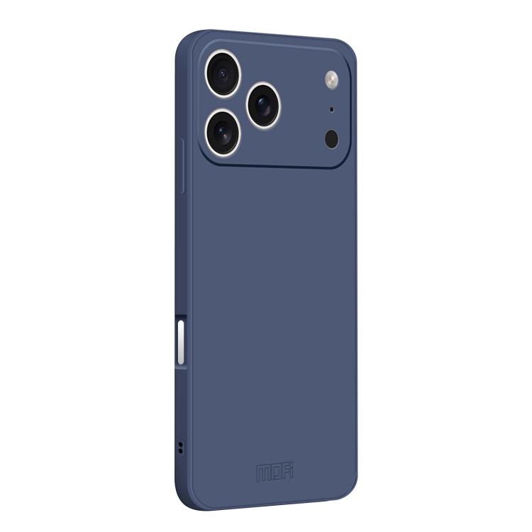 For iPhone 17 Pro MOFI Caring Soft Shell Liquid Silicone Skin Feel Phone Case(Grayish Blue)