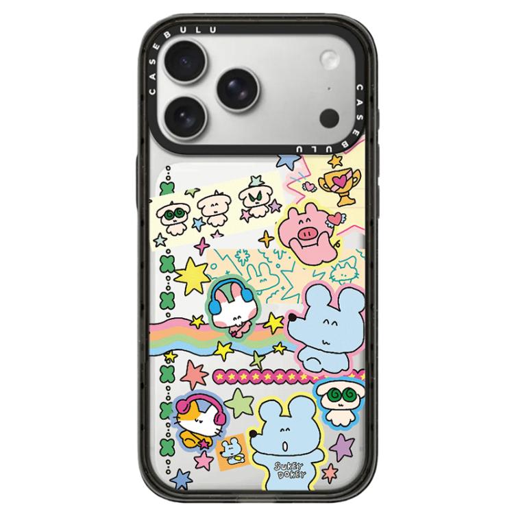 For iPhone 17 Pro Mouse Series Camera Control Button Transparent Acrylic Phone Case(Happy Party)