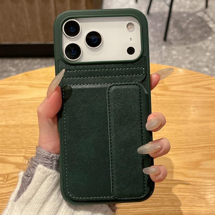 For iPhone 17 Pro Multifunctional Premium Card Bag Holder Phone Case(Green)