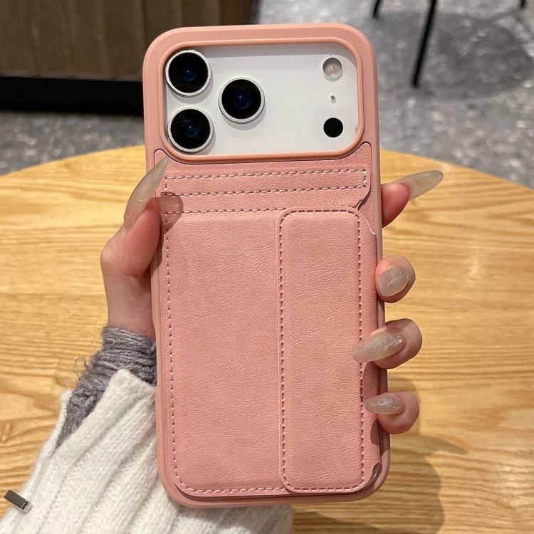 For iPhone 17 Pro Multifunctional Premium Card Bag Holder Phone Case(Pink)