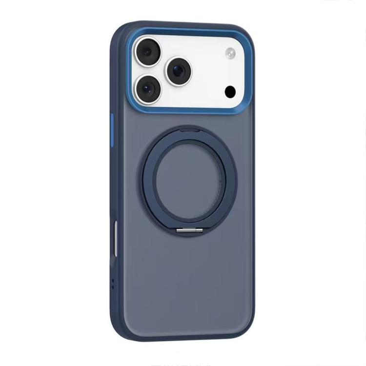 For iPhone 17 Pro Mutural Armor Series MagSafe Magnetic Holder Phone Case(Dark Blue)