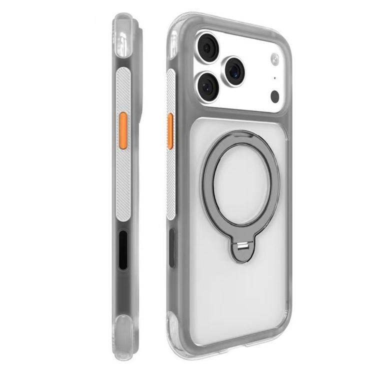 For iPhone 17 Pro Mutural ArtShield Series Magnetic Holder Phone Case(Gray)