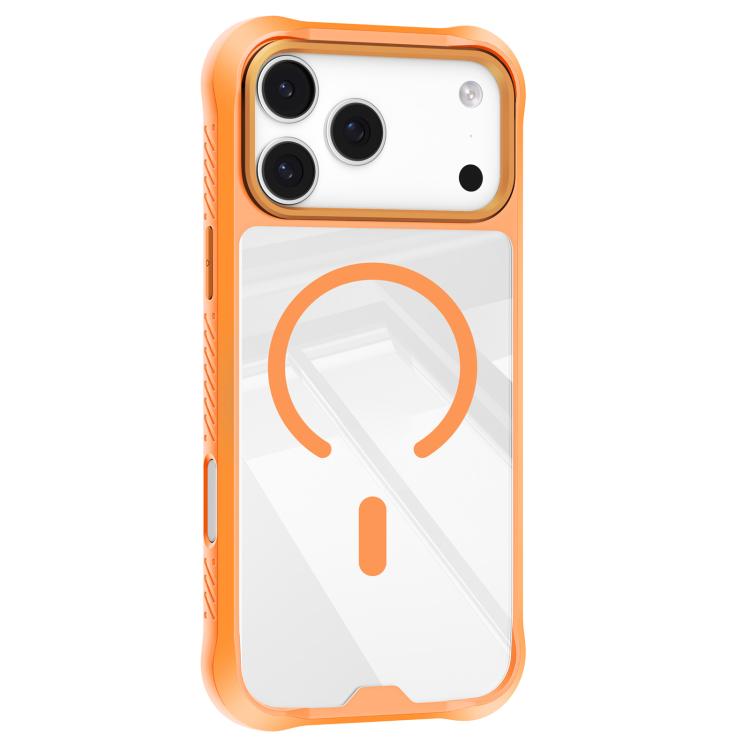 For iPhone 17 Pro Mutural Clear Armor Series MagSafe PC Hybrid TPU Phone Case(Orange)