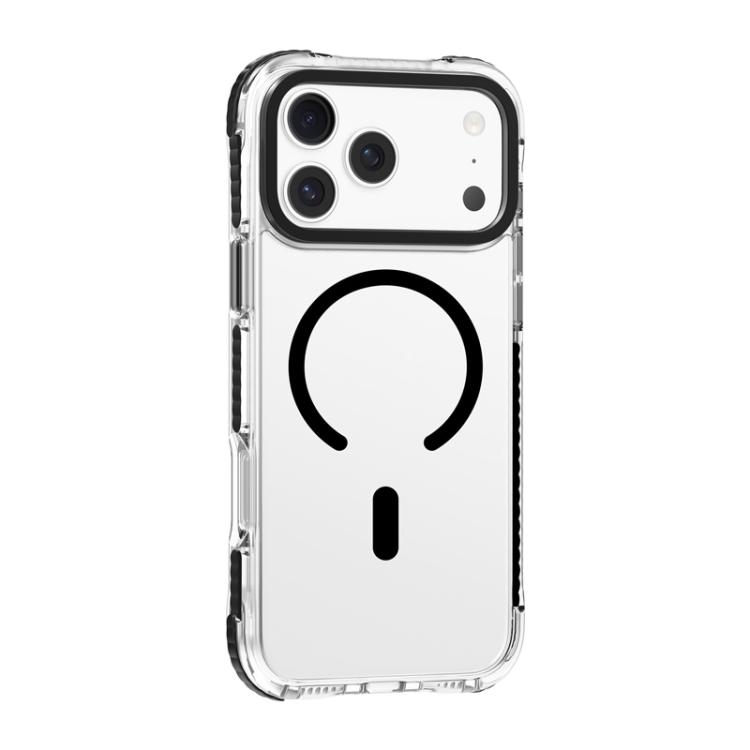 For iPhone 17 Pro Mutural Transparent Color Series PC+TPU Magnetic MagSafe Phone Case(Black)
