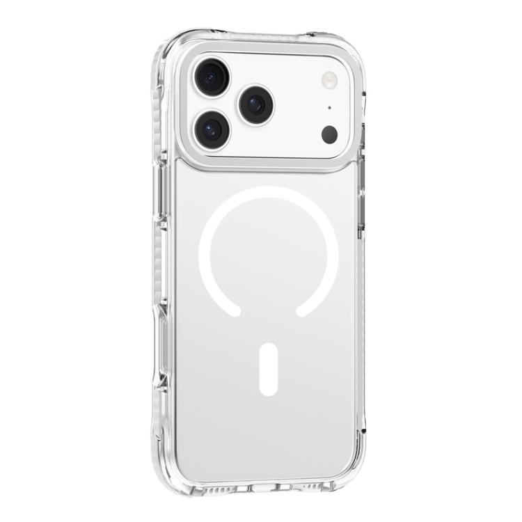 For iPhone 17 Pro Mutural Transparent Color Series PC+TPU Magnetic MagSafe Phone Case(White)