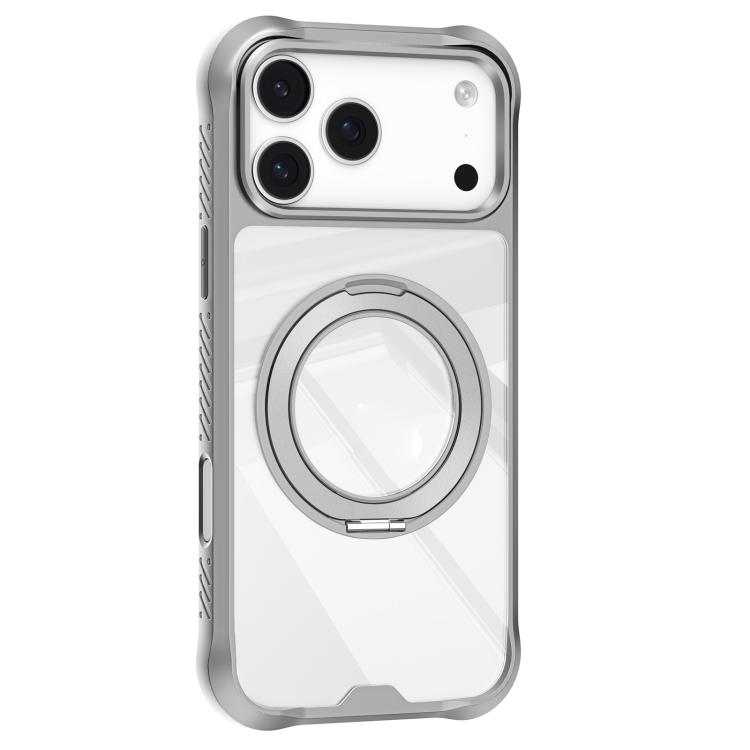 For iPhone 17 Pro Mutural Xuan Armor Series MagSafe Magnetic Holder Phone Case(Light Grey)