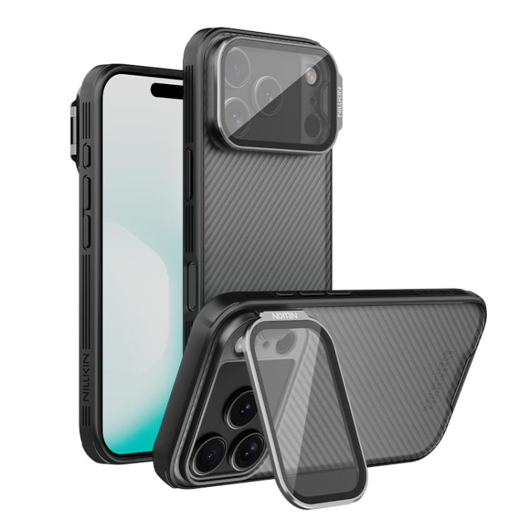 For iPhone 17 Pro NILLKIN CamShield Prop Transparent Mirror Cover Translucent PC Phone Case(Black)