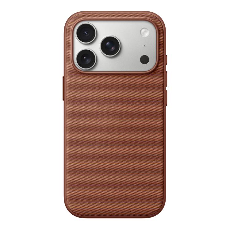 For iPhone 17 Pro Official Tech Fabric Texture Side-Stick TPU Magsafe Phone Case with AI Camera Button(Brown)