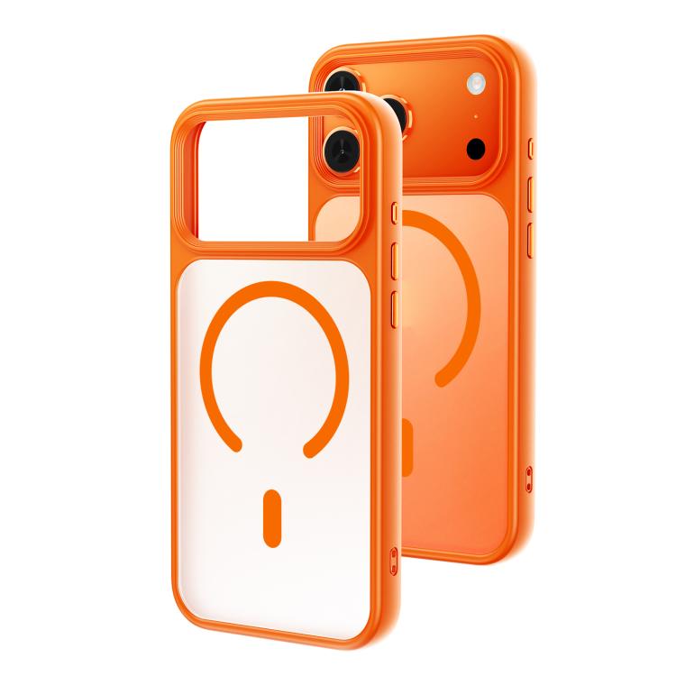 For iPhone 17 Pro Oil-spray Skin Feel MagSafe PC Hybrid TPU Phone Case(Orange)