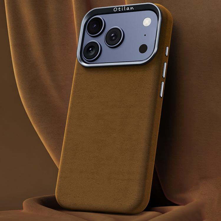 For iPhone 17 Pro Ottilan Series Full Coverage Magnetic Microfiber Leather PC Phone Case(Brown)
