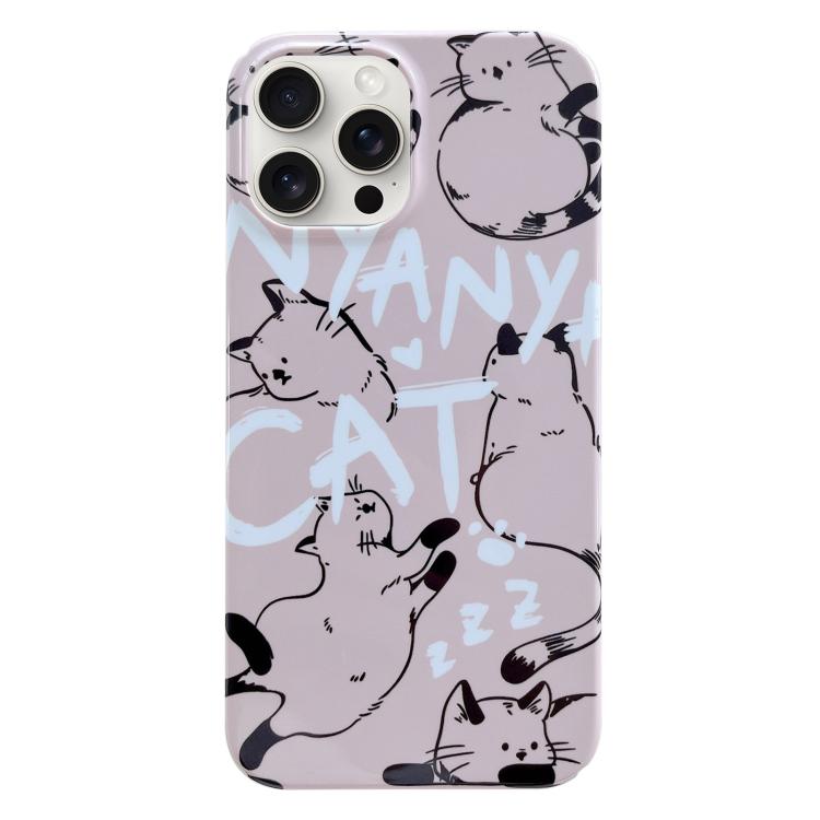 For iPhone 17 Pro Painted Pattern PC Phone Case(CATs)