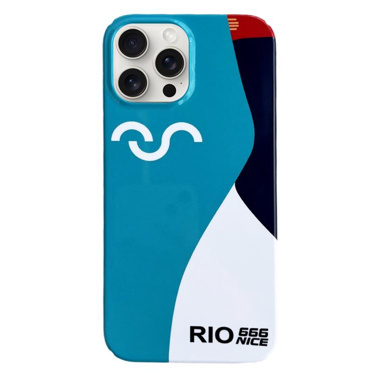 For iPhone 17 Pro Painted Pattern PC Phone Case(Contrasting Blue)