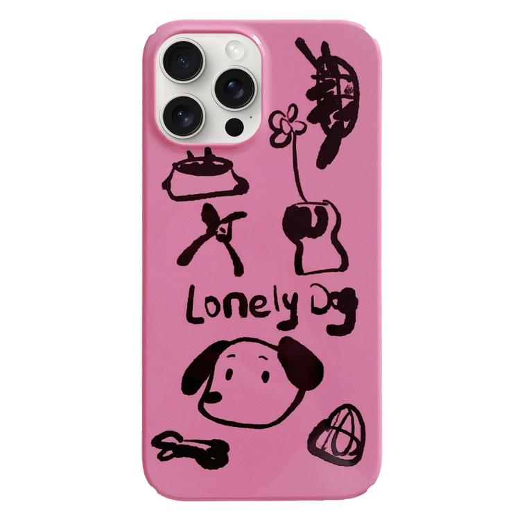 For iPhone 17 Pro Painted Pattern PC Phone Case(Lonely Dog)