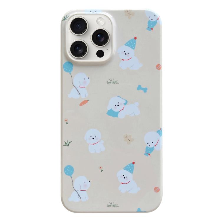 For iPhone 17 Pro Painted Pattern PC Phone Case(Milk Yellow Dog)
