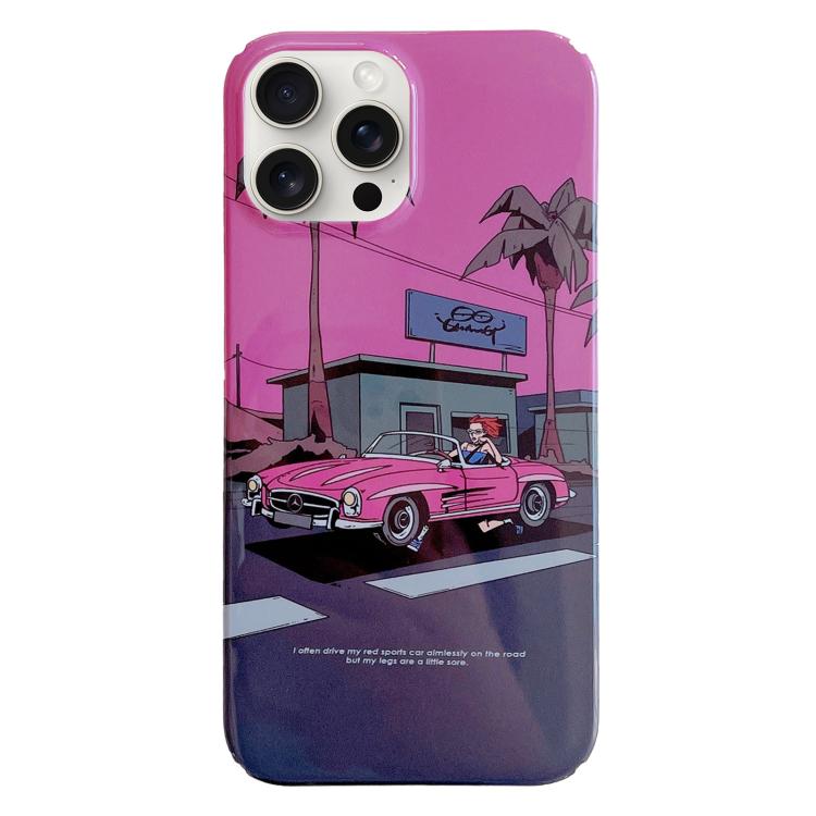 For iPhone 17 Pro Painted Pattern PC Phone Case(Sweet Cool Girl)