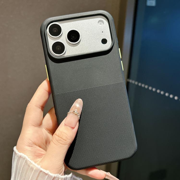 For iPhone 17 Pro Polka Dot Velvet TPU Shockproof Magnetic Phone Case(Black)
