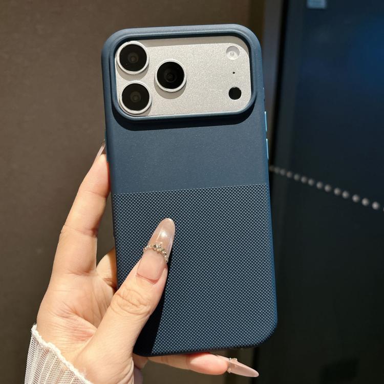 For iPhone 17 Pro Polka Dot Velvet TPU Shockproof Magnetic Phone Case(Royal Blue)